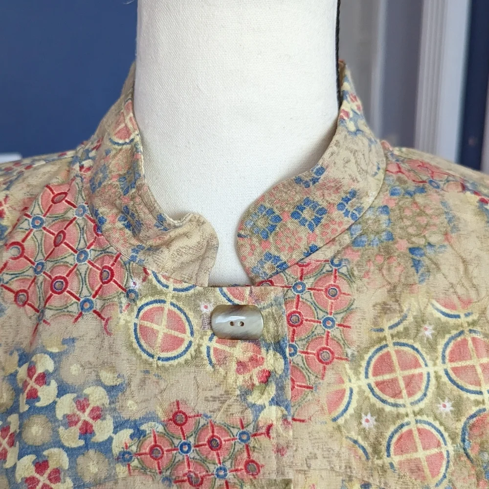 Christopher & Banks Stretch Cotton Multi Pattern Button Up Jacket Size L - Picture 6 of 13